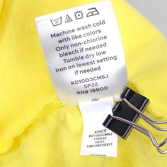 Draper James Rsvp Shirt Embroidered Tee Women S Yellow Short Sleeve Crewneck - Picture 9 of 9